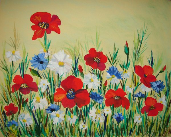 Рисование Цветочная Поляна