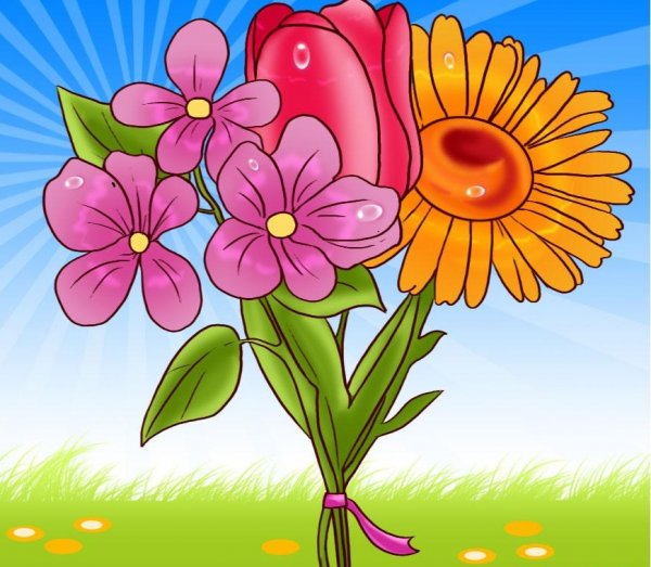 Цветы мультяшные