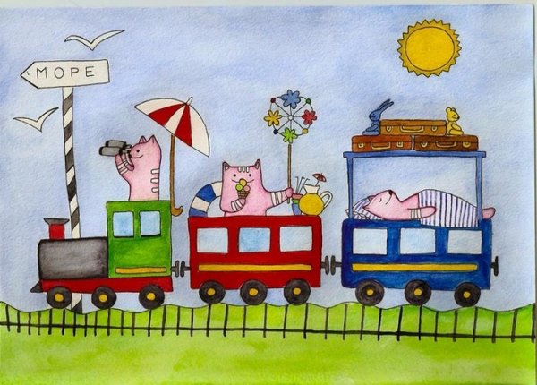 Поезд рисунок