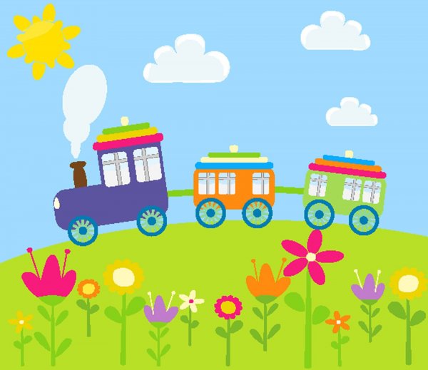 Детский паровозик с детьми