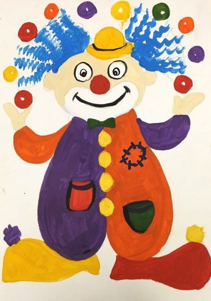 Веселый клоун рисование в старшей группе