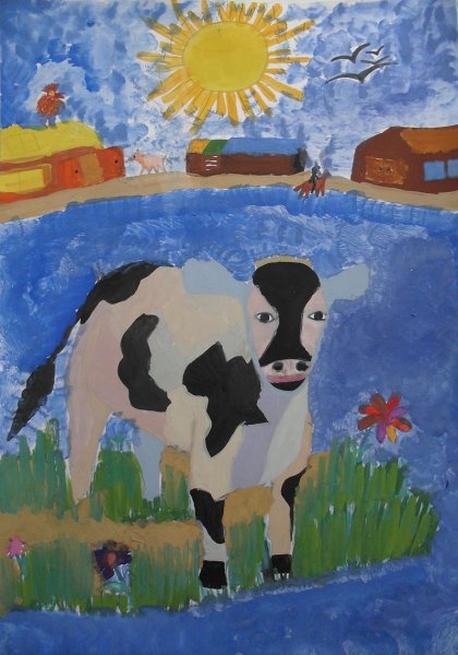Картина корова для детей