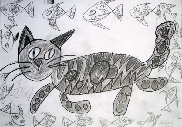 Рисование для детей котенок