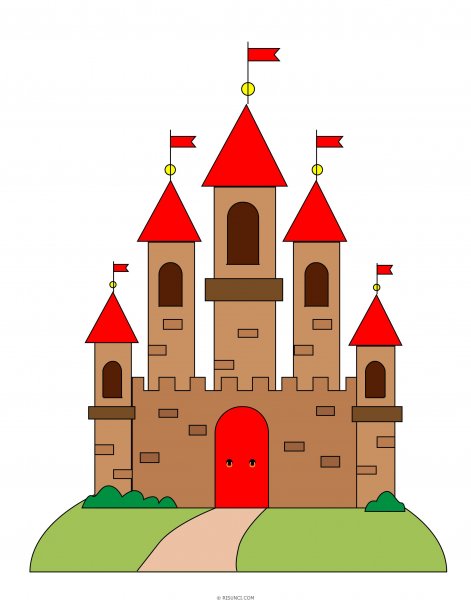 Раскраска сказочный дворец для детей