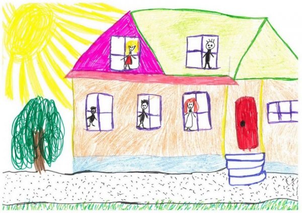 Детский рисунок домик