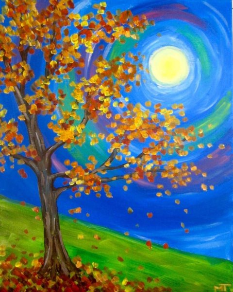 Детский пейзаж красками