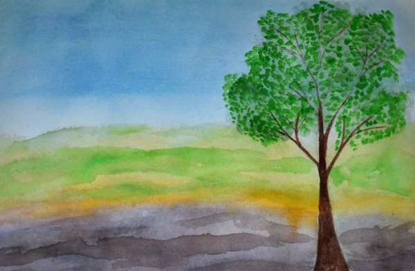 Пейзаж для рисования для детей