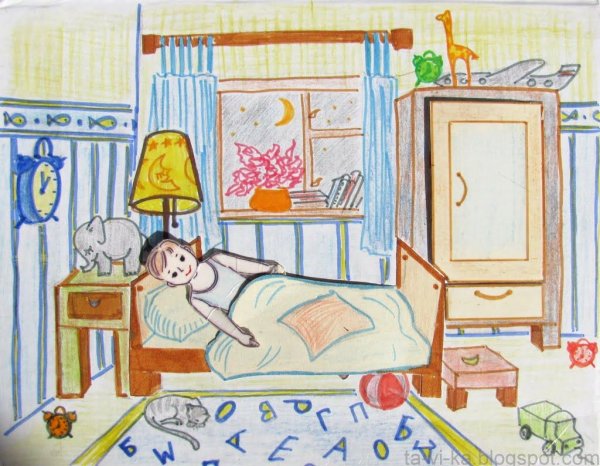 Рисование комнаты с детьми