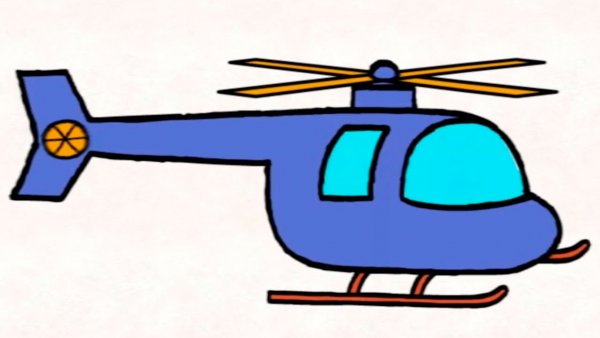 Рисование вертолета для детей