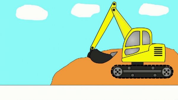 Экскаватор рисунок для детей