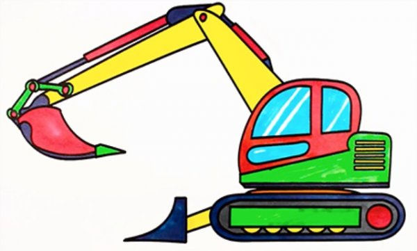 Экскаватор детский рисунок