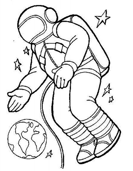 Раскраска космонавтика для детей