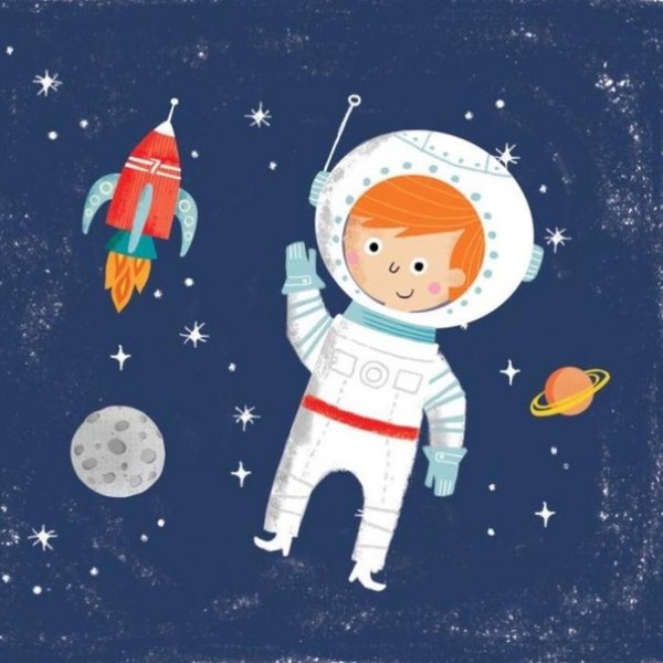Космонавт иллюстрация детская