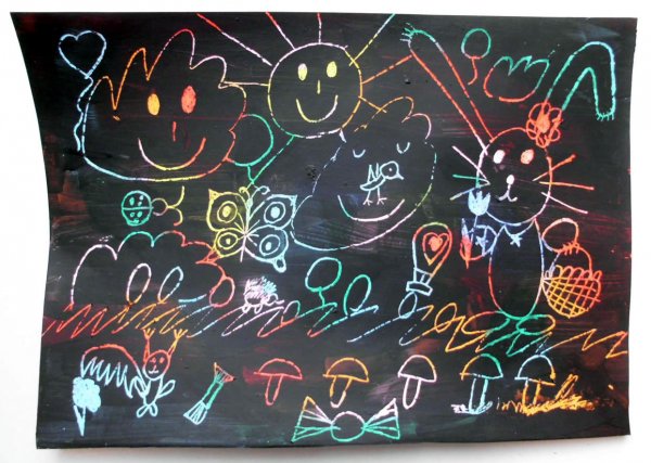 Рисунки мелом на доске