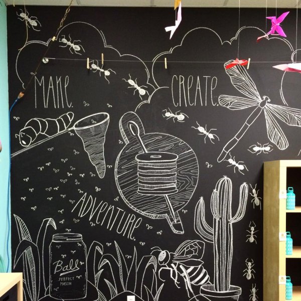 Рисуем мелом на стене