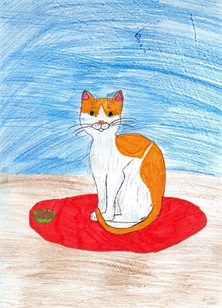 Детский рисунок кота