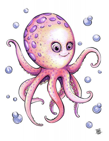 Нарисовать осьминога