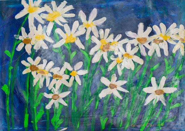 Рисование ромашки в средней группе