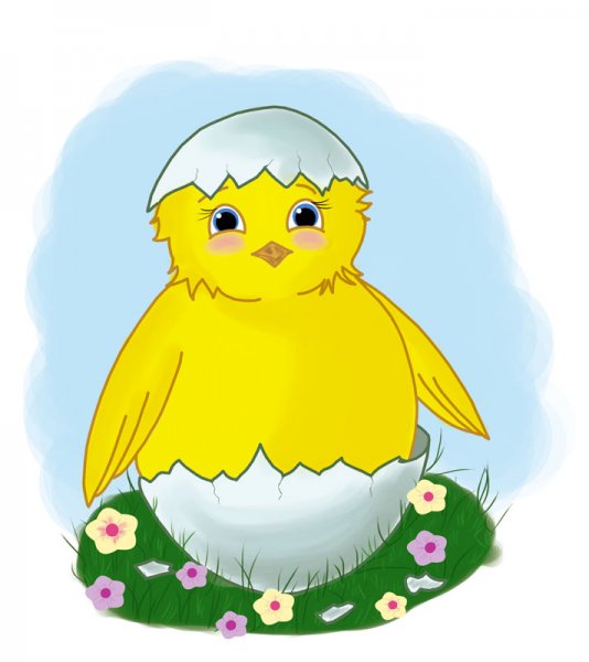 Рисование для детей цыпленок