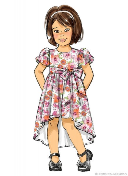 Девочка в платье рисунок