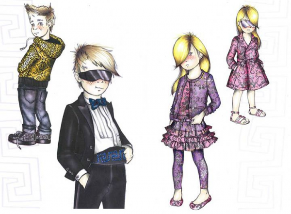 Эскизы модной детской одежды