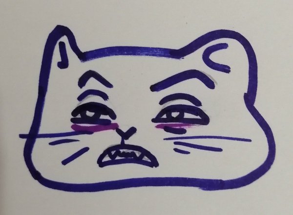 Кривой кот рисунок