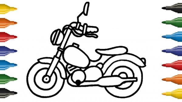 Мотоцикл раскраска для малышей