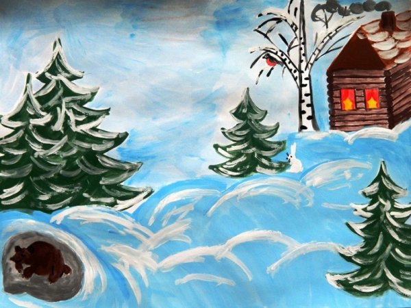 Зимний пейзаж для детей