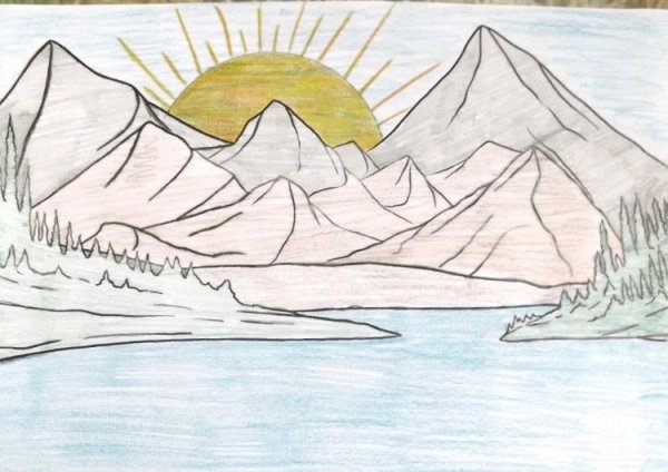 Горы карандашом