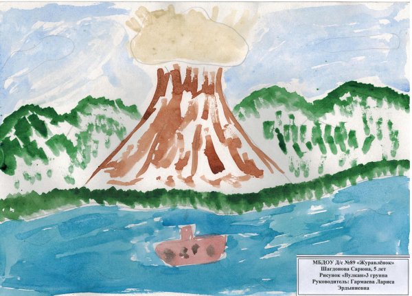 Рисование вулкана в детском саду