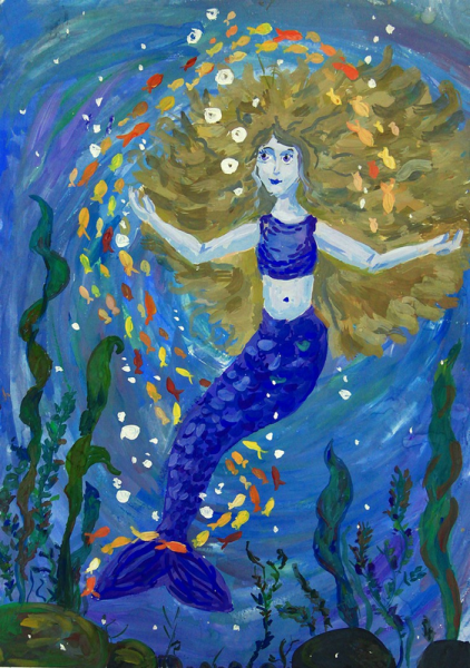 Рисуем русалку с детьми