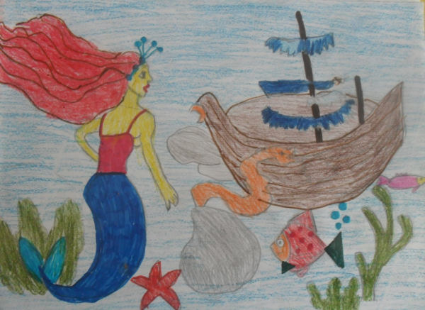 Русалка рисунок для детей