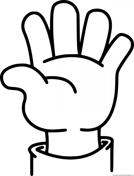 Рука раскраска для детей
