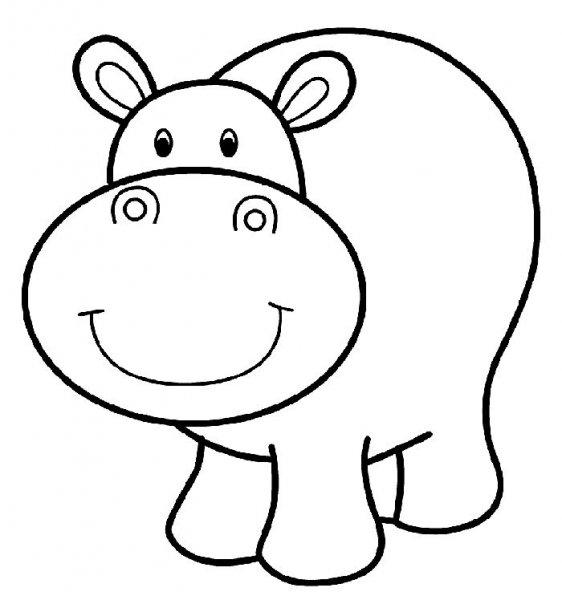 Бегемот рисунок для детей