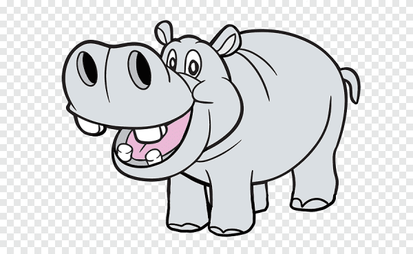 Бегемот раскраска для детей