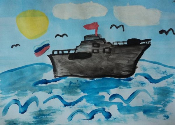 Военные корабли для рисования детям
