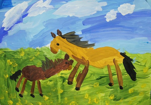 Лошадь рисунок для детей