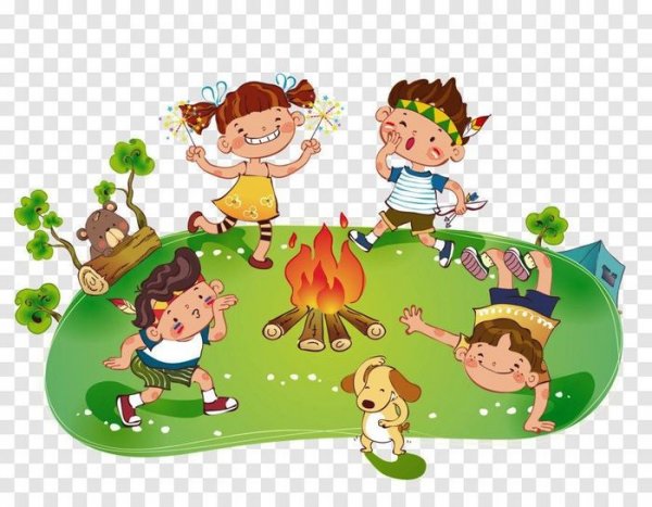 Дети в лагере рисунки