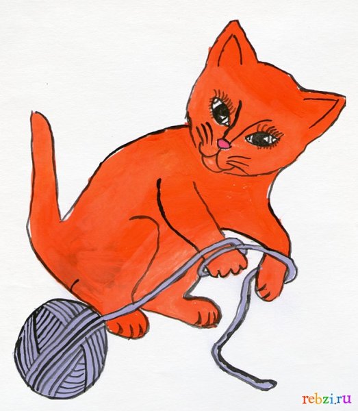 Детские рисунки кошек картинки