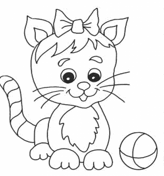 Кошка раскраска для детей