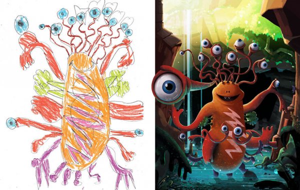 Монстр детский рисунок