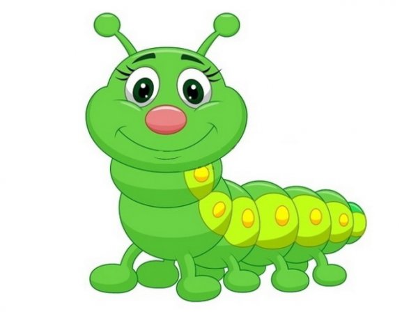 Гусеница мультяшная
