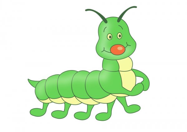 Гусеница мультяшная