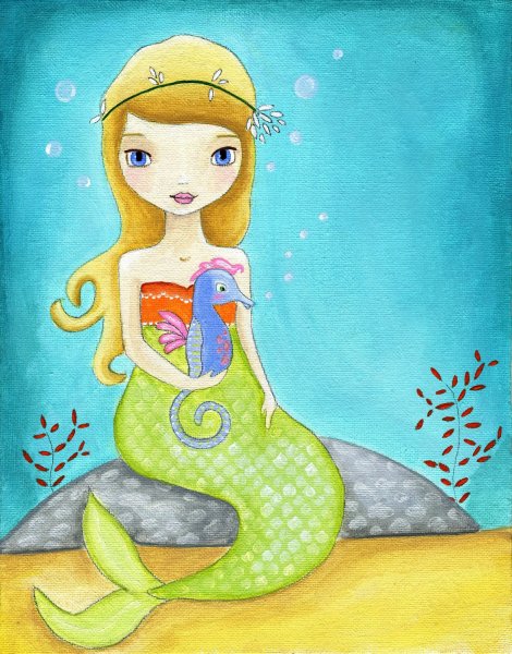 Детские рисунки русалок