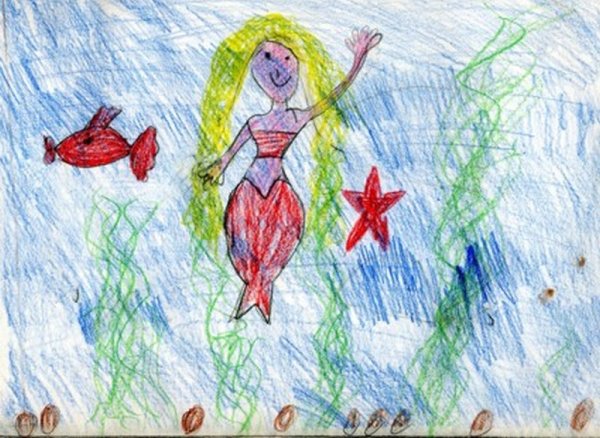 Русалка для рисования детям
