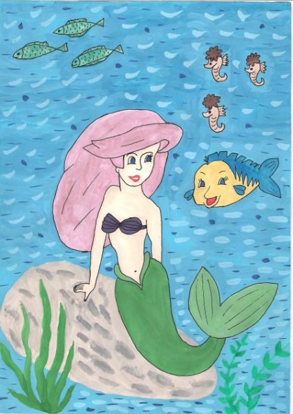 Детские рисунки русалок