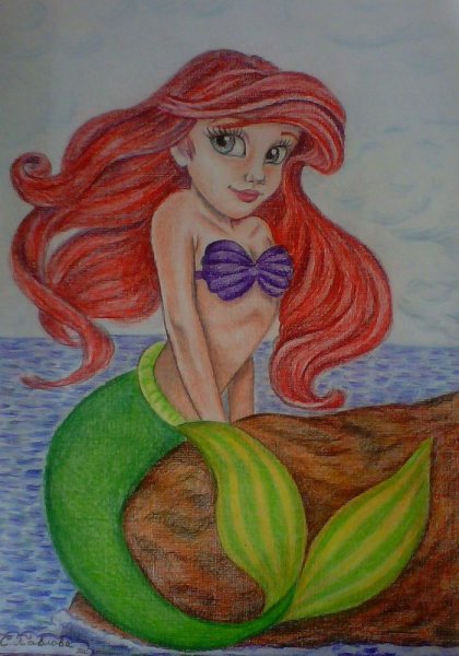 Детское рисование Русалочка