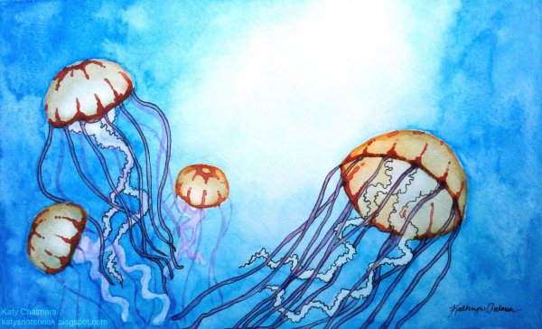 Медуза гуашью