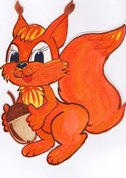 Белка рисование для детей