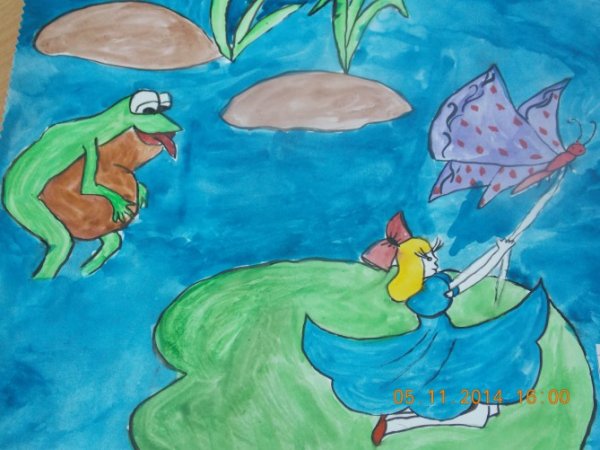 Дюймовочка рисунок детский